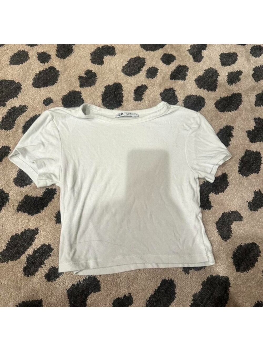 Zara White Cropped Top Size